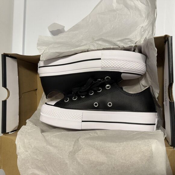 NEW CONVERSE Chuck Taylor All Star 5 Lift Platform Leather Women Shoes Sneakers - Picture 11 of 13